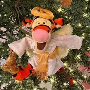 Disney Tigger Angel Plush with Gold White Choir Outfit & Halo Christmas Ornament